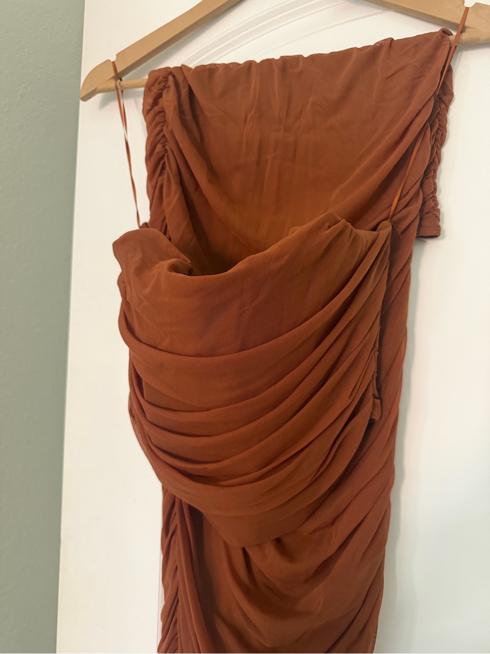 Rust Ruched Skirt Set - Picture 2 of 4